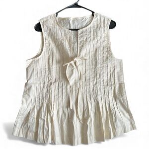 Cream Sleeveless Cotton Top Medium NWOT